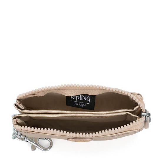 Kipling Creativity Mini Metallic Pouch Keychain Väska Guld Beige | SE 1115QM